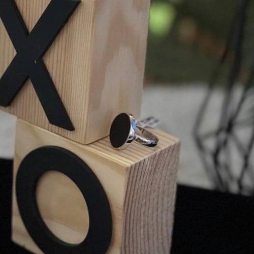 خاتم ملكي فضه عيار 925 - اسود