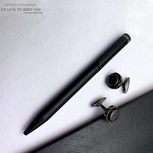 طقم قلم و كبك باللون الأسود الفاخر TE105