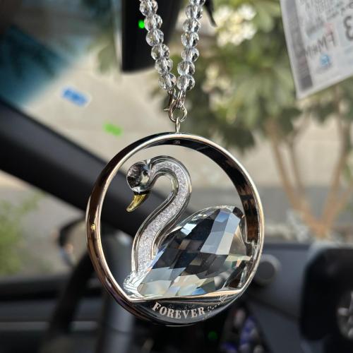 Duck car pendant from Swarovski crystal - transparent