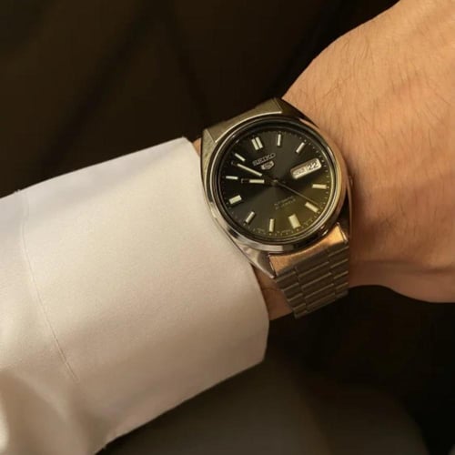 ساعة سيكو 5 اوتوماتيك - رمادي