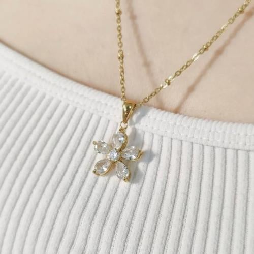 سال زهرة ذهبية مرصعة بالكريستال اللامع