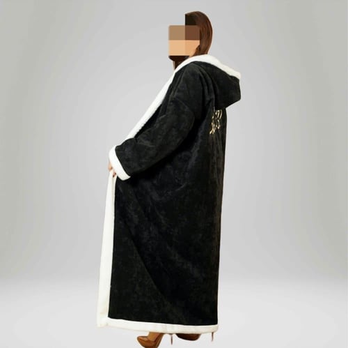 فروه نسائيه شتويه سوداء مبطنه بالفرو