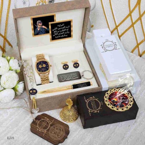 طقم رجالي فاخر بالاسم | ساعة ليجند وعطر ومبخرة مع...