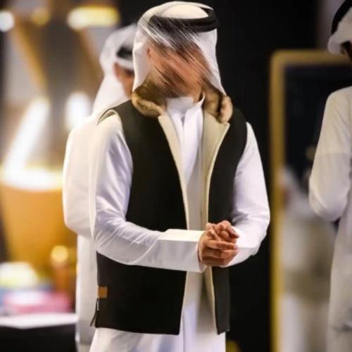 سديري شتوي دبل فيس - قماش جوخ مع ياقه فرو