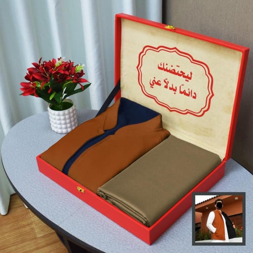 طقم رجالي - بوكس هديه شتويه ( سديري وجهين + قماش )