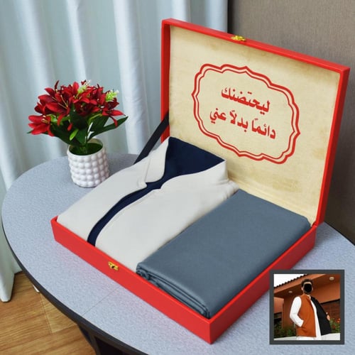 طقم رجالي - بوكس هديه شتويه ( سديري وجهين + قماش )