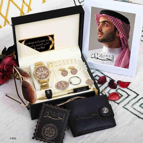طقم ساعة رجالية بالاسم والصوره - خيار مثالي للهداي...