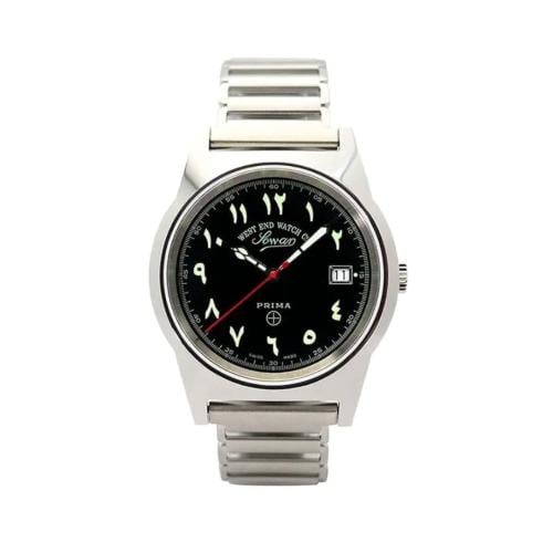 West End Watch Co. Sowar Prima Quartz Men's Watch 6841.10.0788R – Swiss Made Since 1886 – Black Dial with Eastern Arabic Numerals...