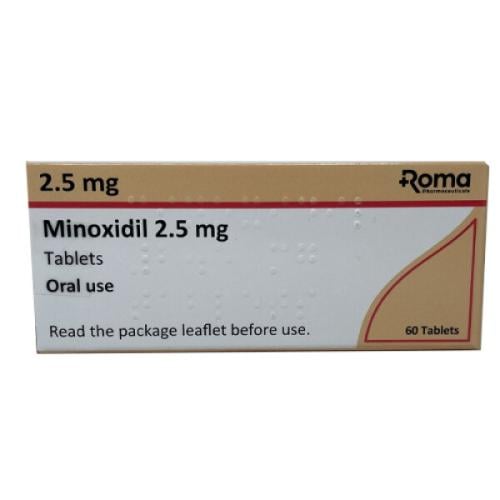 Roma Minoxidil 2.5 mg 60Tab روما مينوكسيديل 2.5 مل...