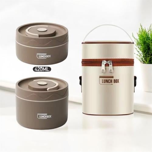 لانش بوكس مكون من طبقتين ،مناسب للكبار آمن للاستخد...