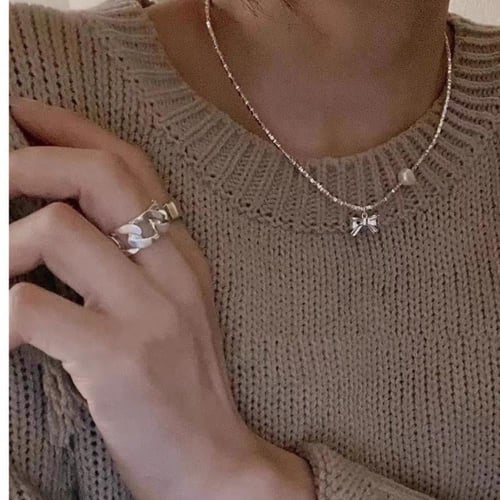 سلسال الفيونكة وحبة اللؤلؤ فضه 925s