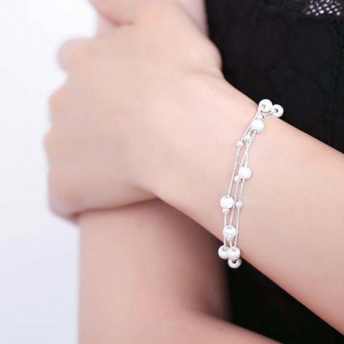 اسوارة دوائر الخرز فضه 925s