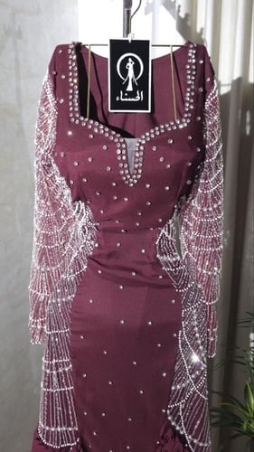 فستان سهره عنابي