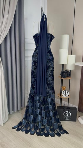 فستان سهره كحلي راقي