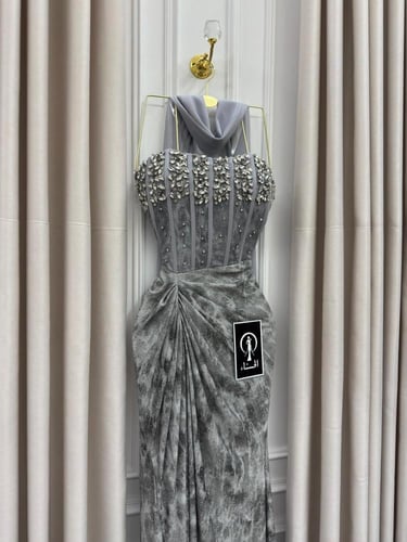 فستان ليان رمادي