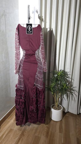 فستان سهره عنابي