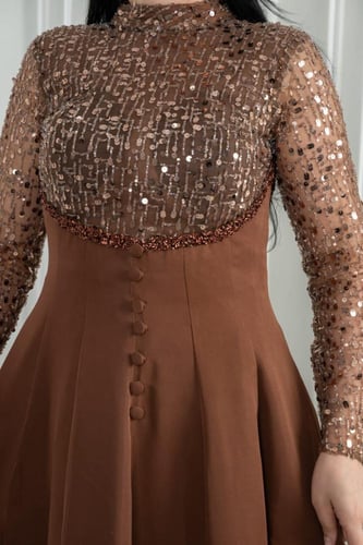 فستان سهره بني ترتر