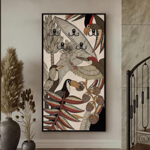 لوحة قماشية بتصميم مودرن لتعليق الملابس