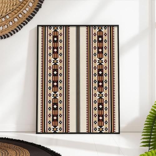 لوحة قماشية بتصميم الفن النجدي مع برواز مجوف