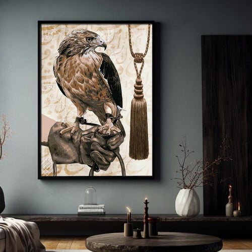 لوحة قماشية بتصميم الفن النجدي مع برواز مجوف