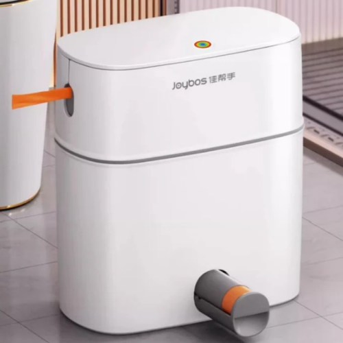 سلة مهملات أنيقة مع مخزن للأكياس سعة 10 لتر