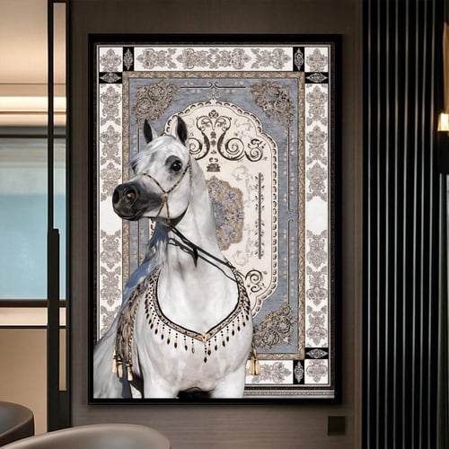 لوحة قماشية بتصميم الفن النجدي مع برواز مجوف