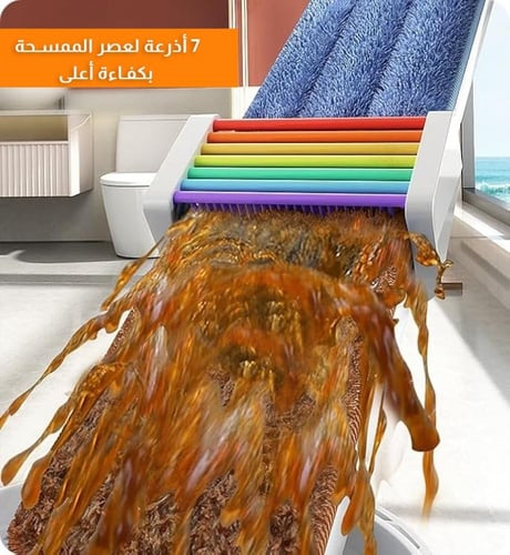 ممسحة مسطحة مع خاصية التنظيف الذاتي 7 طبقات كاشطة...