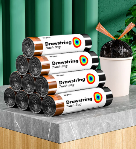 شدة أكياس نفايات مع ربطة للاغلاق