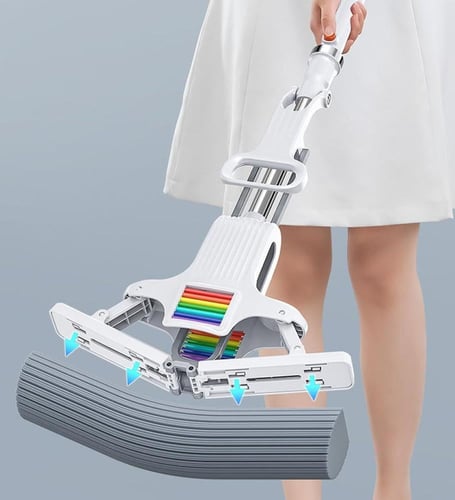 ممسحة برأس اسفنجية للأمتصاص العميق مع خاصية العصر...