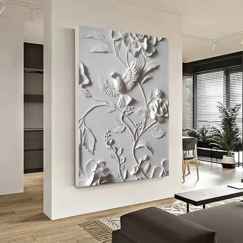 لوحة جداربة قماشية مطبوعة بتصميم اللوحة الجبسية مع...