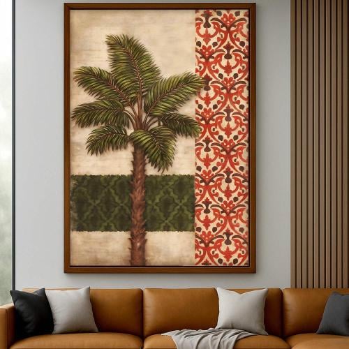 لوحة قماشية بتصميم الفن النجدي مع برواز مجوف