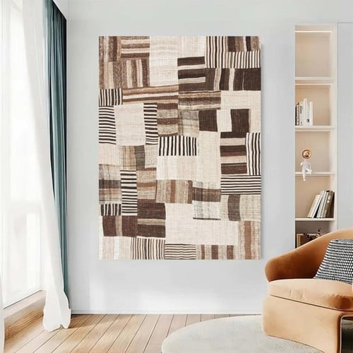 لوحة قماشية بتصميم الفن البوهيمي مع برواز مجوف