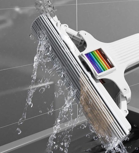 ممسحة برأس اسفنجية للأمتصاص العميق مع خاصية العصر...