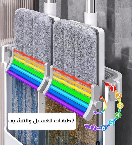 ممسحة مسطحة مع دلو فتحتين تنظيف و تنشيف