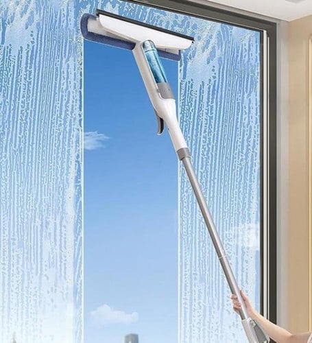 ممسحة للزجاج 2 في 1 تنظيف وكشط الماء مع خاصية رش ا...