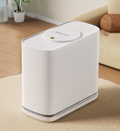 سلة مهملات أنيقة بفتحة صغيرة مع خاصية تمدد الكيس ا...