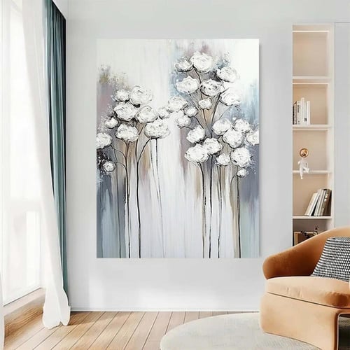 لوحة قماشية بتصميم الفن التجريدي مع برواز مجوف