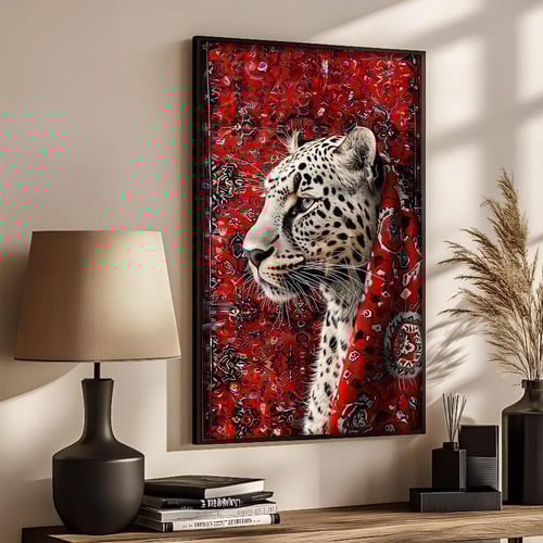 لوحة قماشية بتصميم الفن النجدي مع برواز مجوف