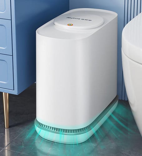 سلة مهملات أنيقة بفتحة صغيرة مع خاصية تمدد الكيس ا...