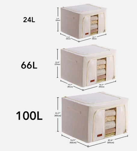صندوق تخزين ملابس من قماش اوكسفورد متعدد الأحجام