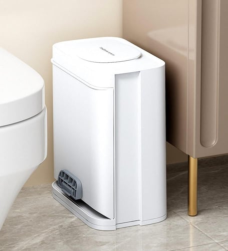 سلة مهملات بتصميم عصري تفتح بطريقتين سعة 12 لتر