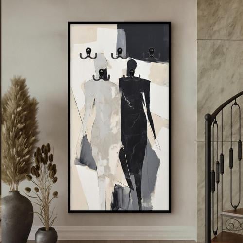 لوحة قماشية بتصميم تجريدي لتعليق الملابس