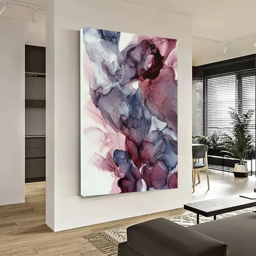 لوحة قماشية بتصميم الفن التجريدي مع برواز مجوف