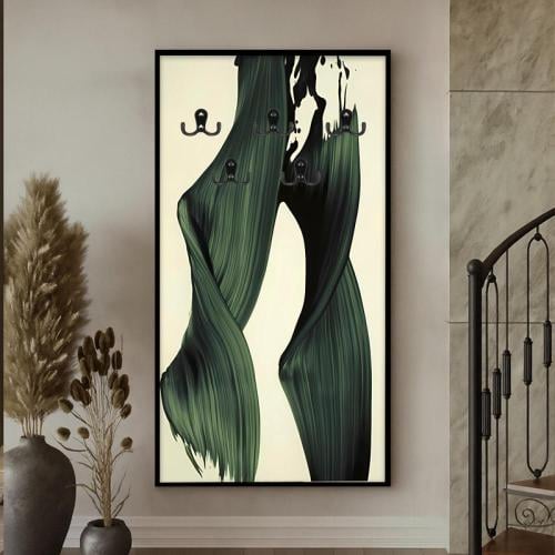 لوحة قماشية بتصميم تجريدي لتعليق الملابس