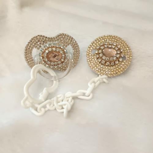 لهايه كرستال ذهبي مع مشبك