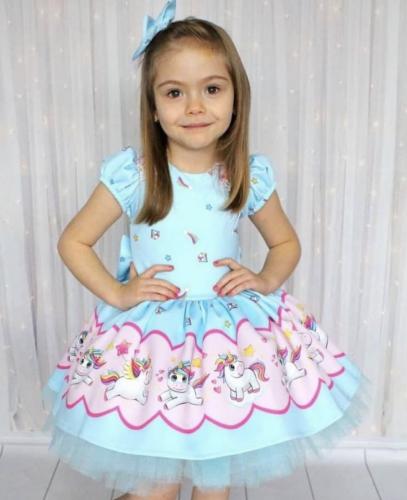 فستان بناتي مع فيونكة للشعر