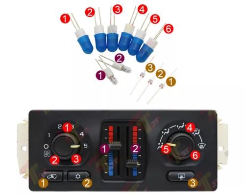 طقم لمبات سويتش المكيف هالوجين