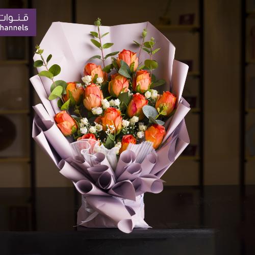 بوكيه ورد برتقالي RC023