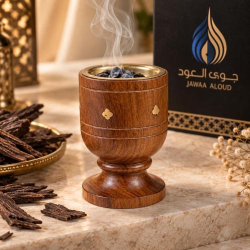 Wooden round incense burner