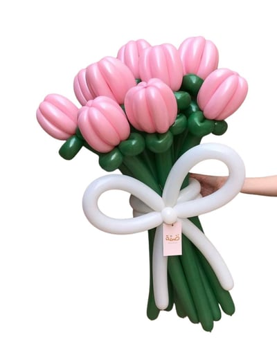 باقة التوليب الوردي